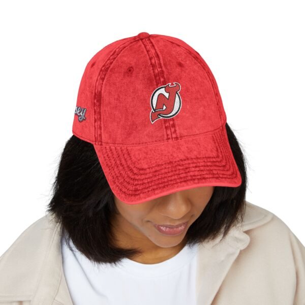 New Jersey Devils Embroidered Logo on Vintage Cap - Image 19
