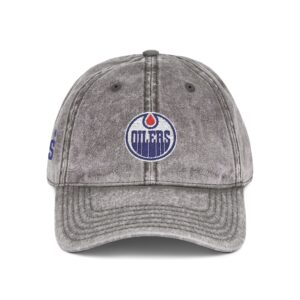 Edmonton Oilers Embroidered Logo on Vintage Cap