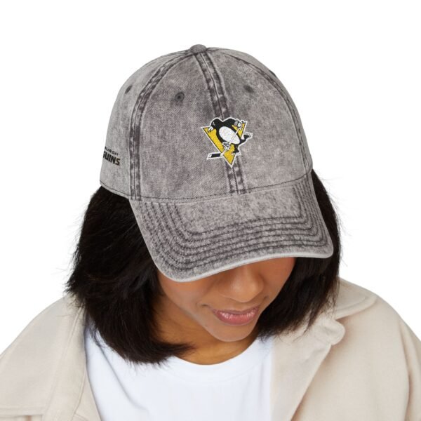 Pittsburgh Penguins Embroidered Logo on Vintage Cap - Image 4