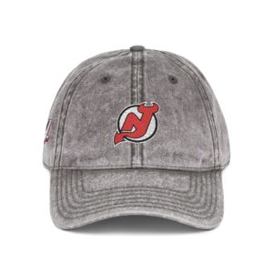 New Jersey Devils Embroidered Logo on Vintage Cap