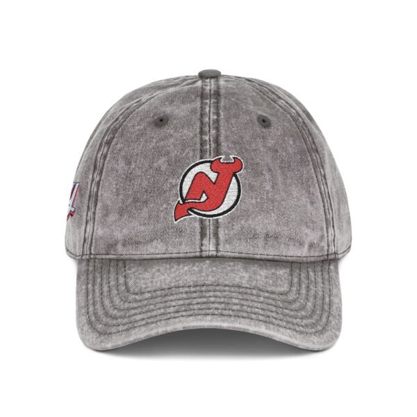 New Jersey Devils Embroidered Logo on Vintage Cap