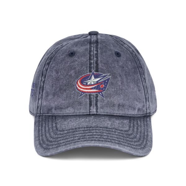 Columbus Blue Jackets Embroidered Logo on Vintage Cap - Image 16