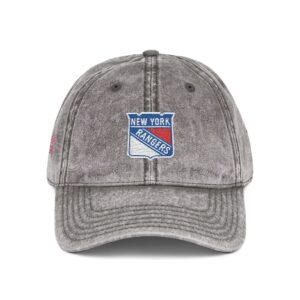 New York Rangers Embroidered Logo on Vintage Cap
