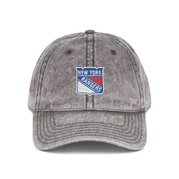 New York Rangers Embroidered Logo on Vintage Cap
