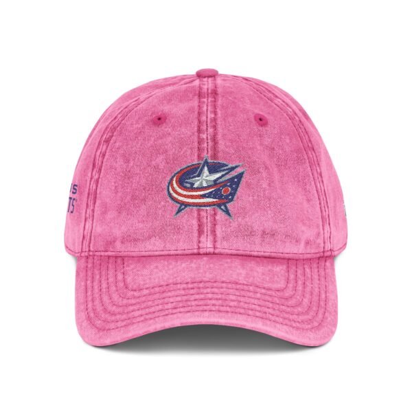 Columbus Blue Jackets Embroidered Logo on Vintage Cap - Image 8