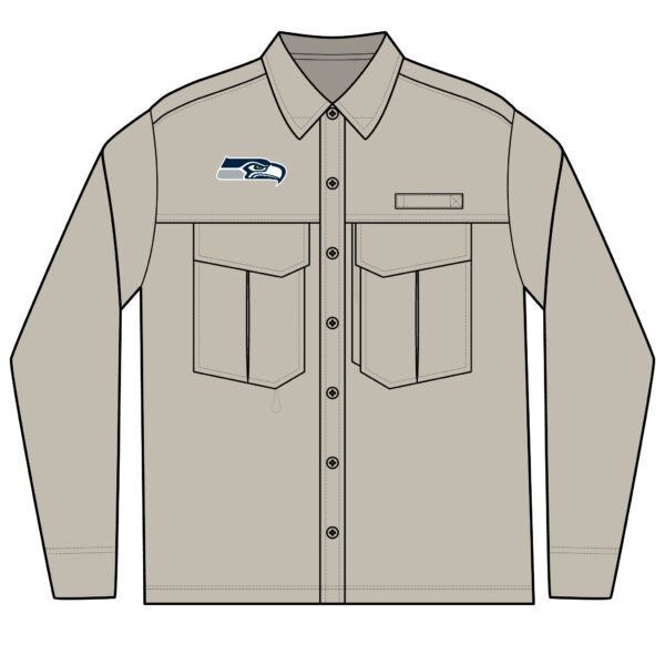 Seattle Seahawks Men's Long Sleeve Eddie Bauer Performance Fishing Shirt - Image 2