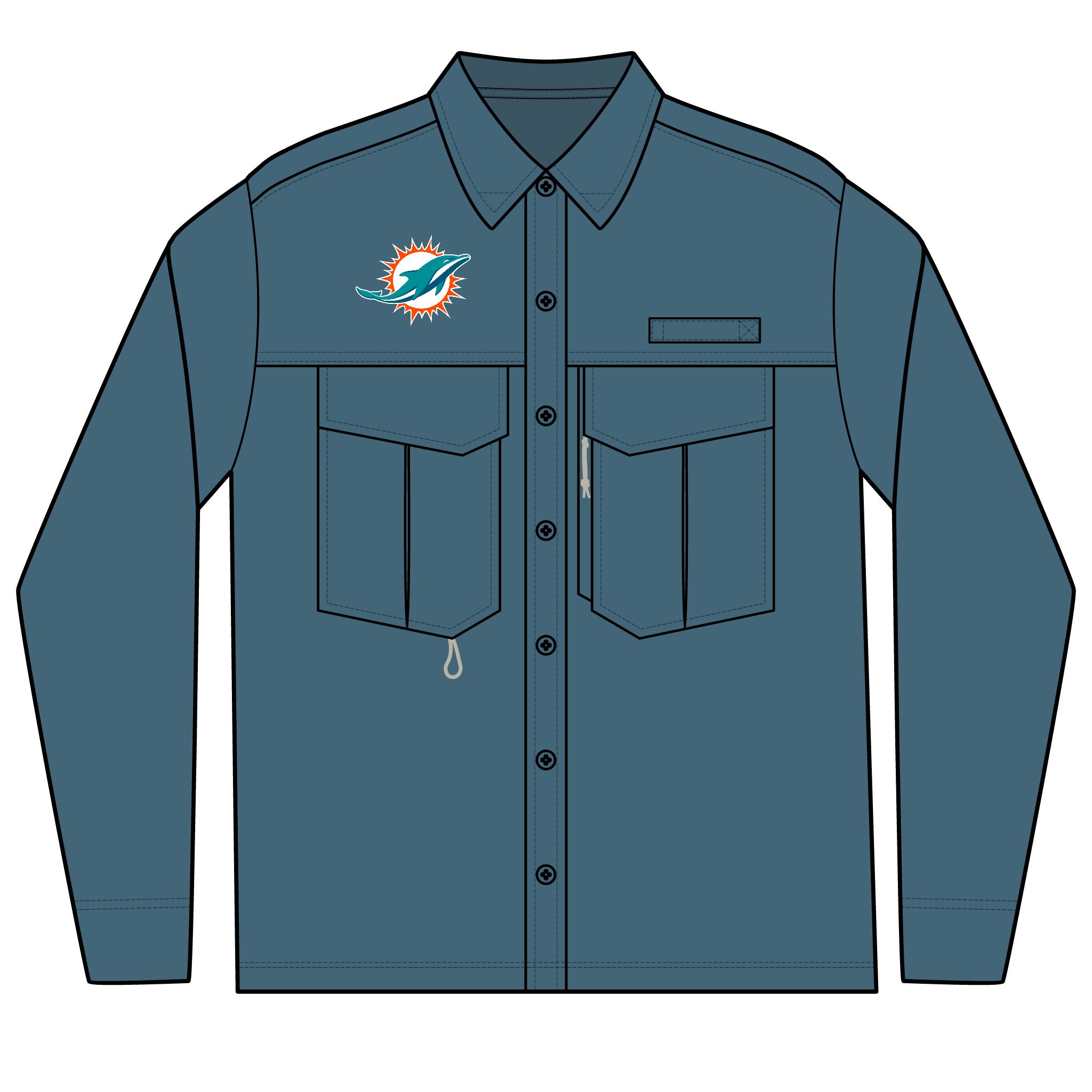 Miami Dolphins Men's Long Sleeve Eddie Bauer Performance Fishing Shirt - Image 3