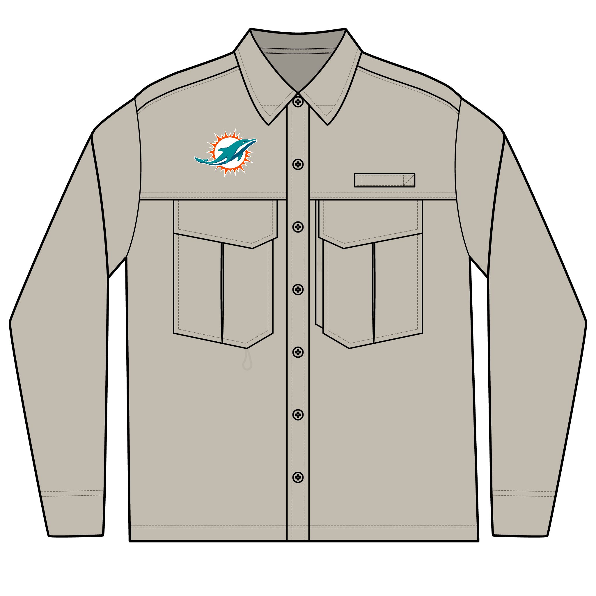 Miami Dolphins Men's Long Sleeve Eddie Bauer Performance Fishing Shirt