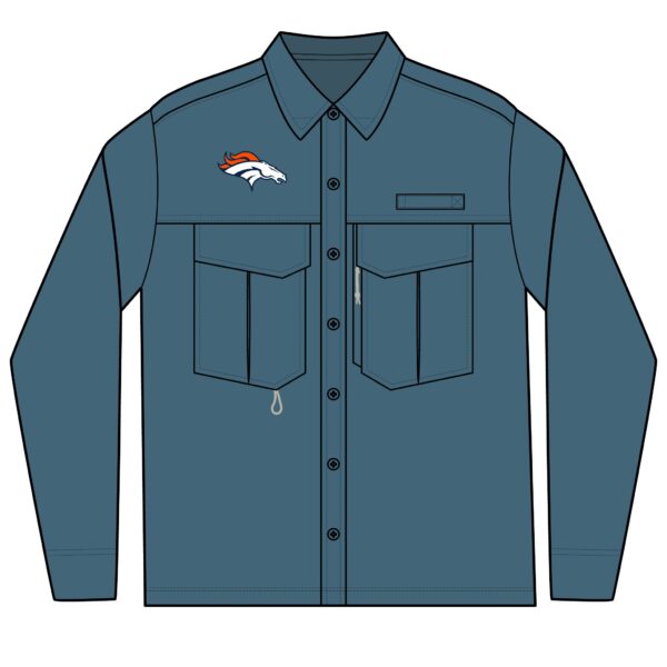 Denver Broncos Men's Long Sleeve Eddie Bauer Performance Fishing Shirt - Image 3