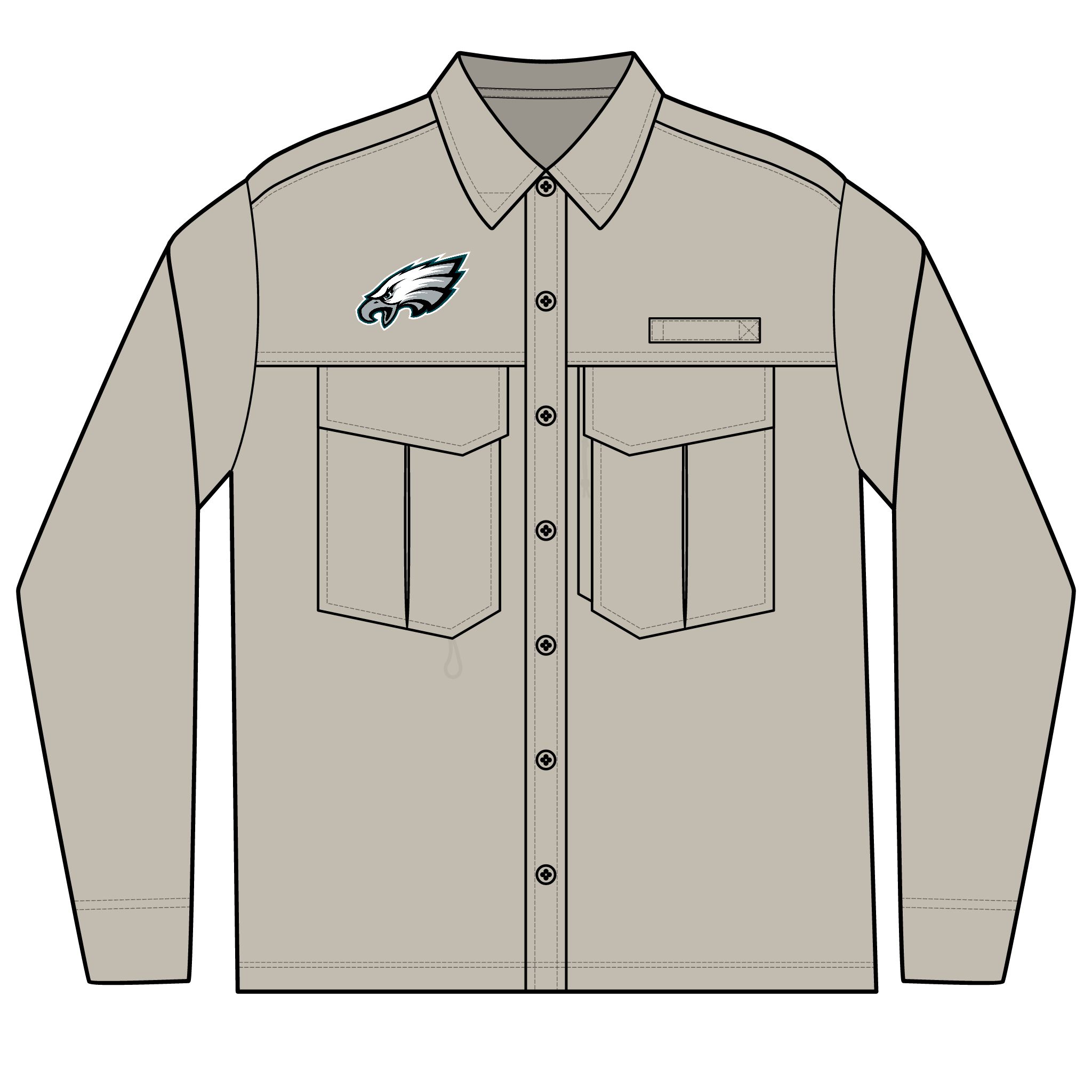 Philadelphia Eagles Men's Long Sleeve Eddie Bauer Performance Fishing Shirt