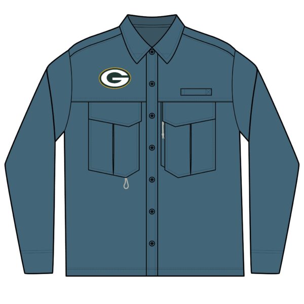 Green Bay Packers Men's Long Sleeve Eddie Bauer Performance Fishing Shirt - Image 3