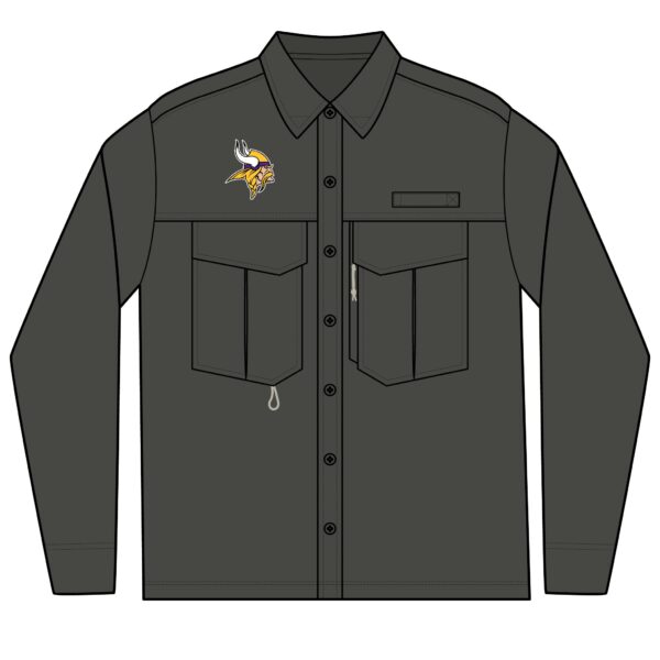 Minnesota Vikings Men's Long Sleeve Eddie Bauer Performance Fishing Shirt - Image 2