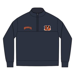 Cincinnati Bengals Men's Linear Texture Quarter-Zip (Embroidery)