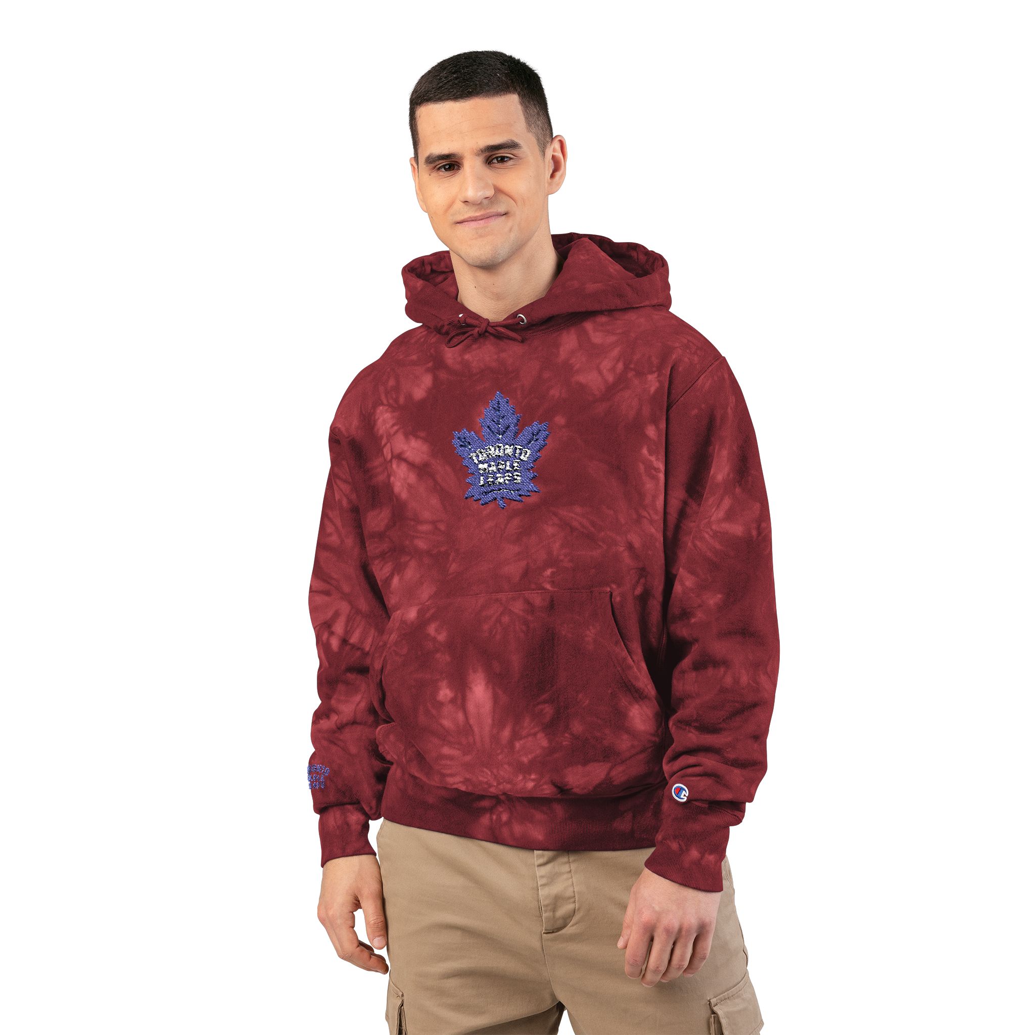 Toronto Maple Leafs Unisex Champion Tie-Dye Hoodie (Embroidery) - Image 7