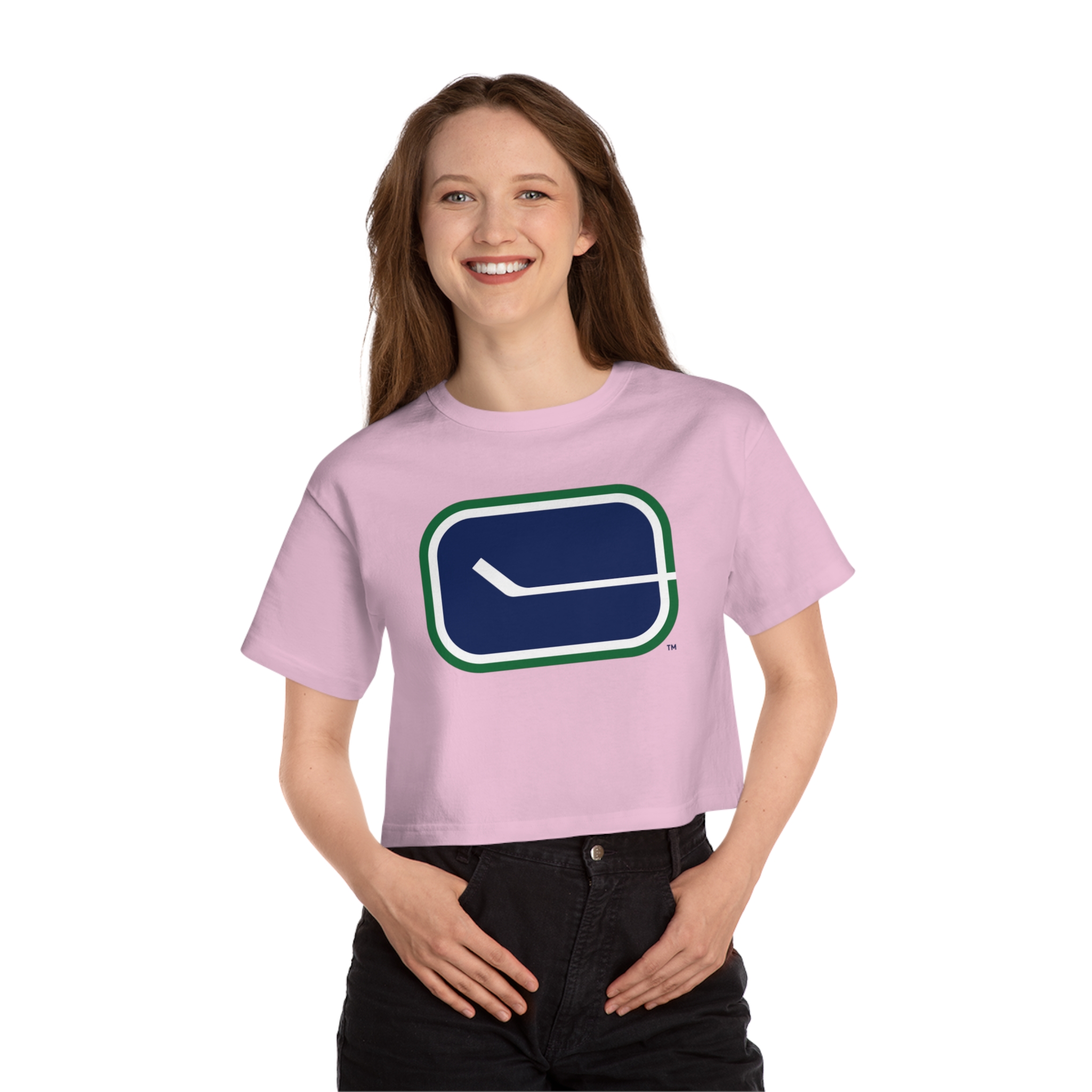 Vancouver Canucks Champion Women's Heritage Cropped T-Shirt - Image 9