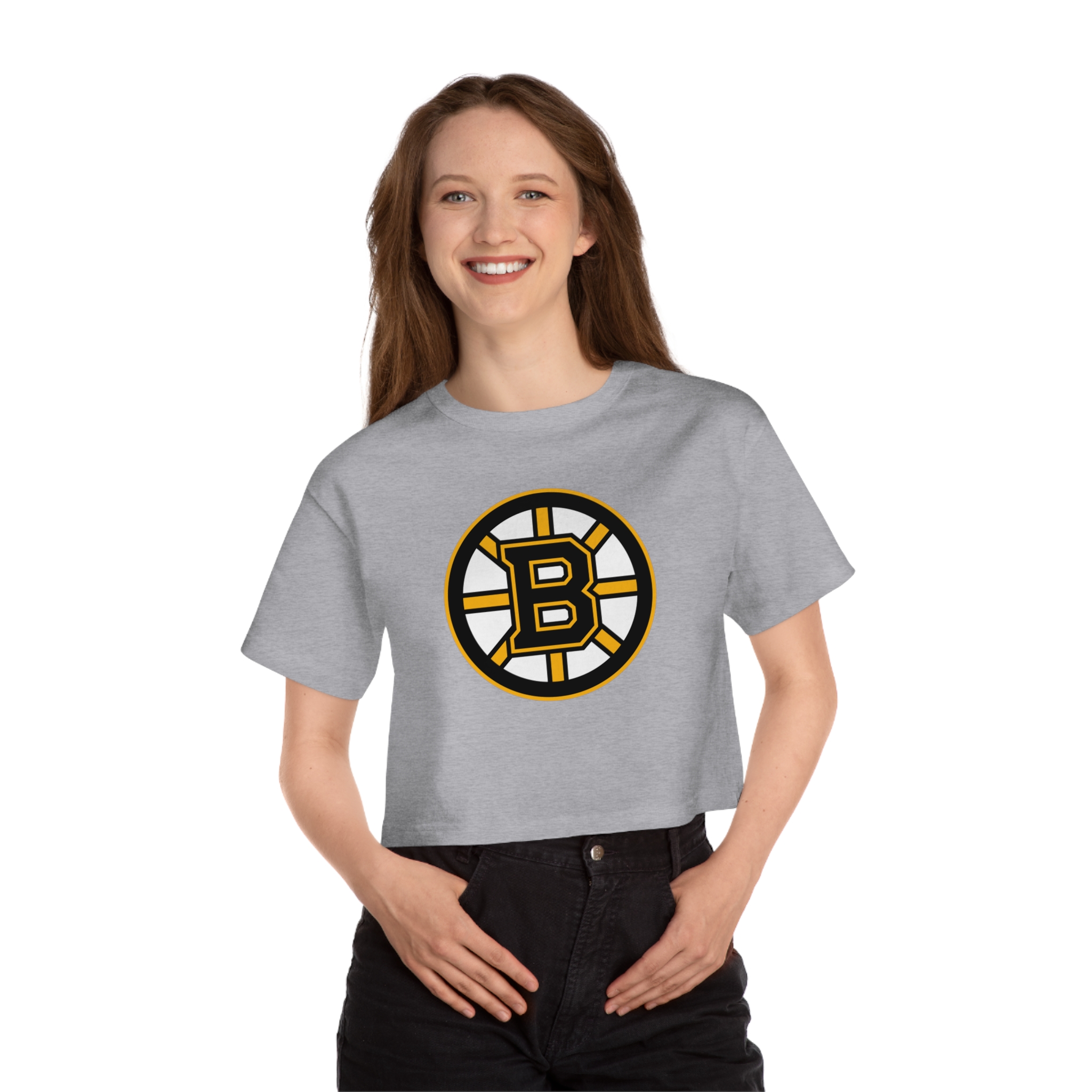 Boston Bruins Champion Women's Heritage Cropped T-Shirt - Image 12