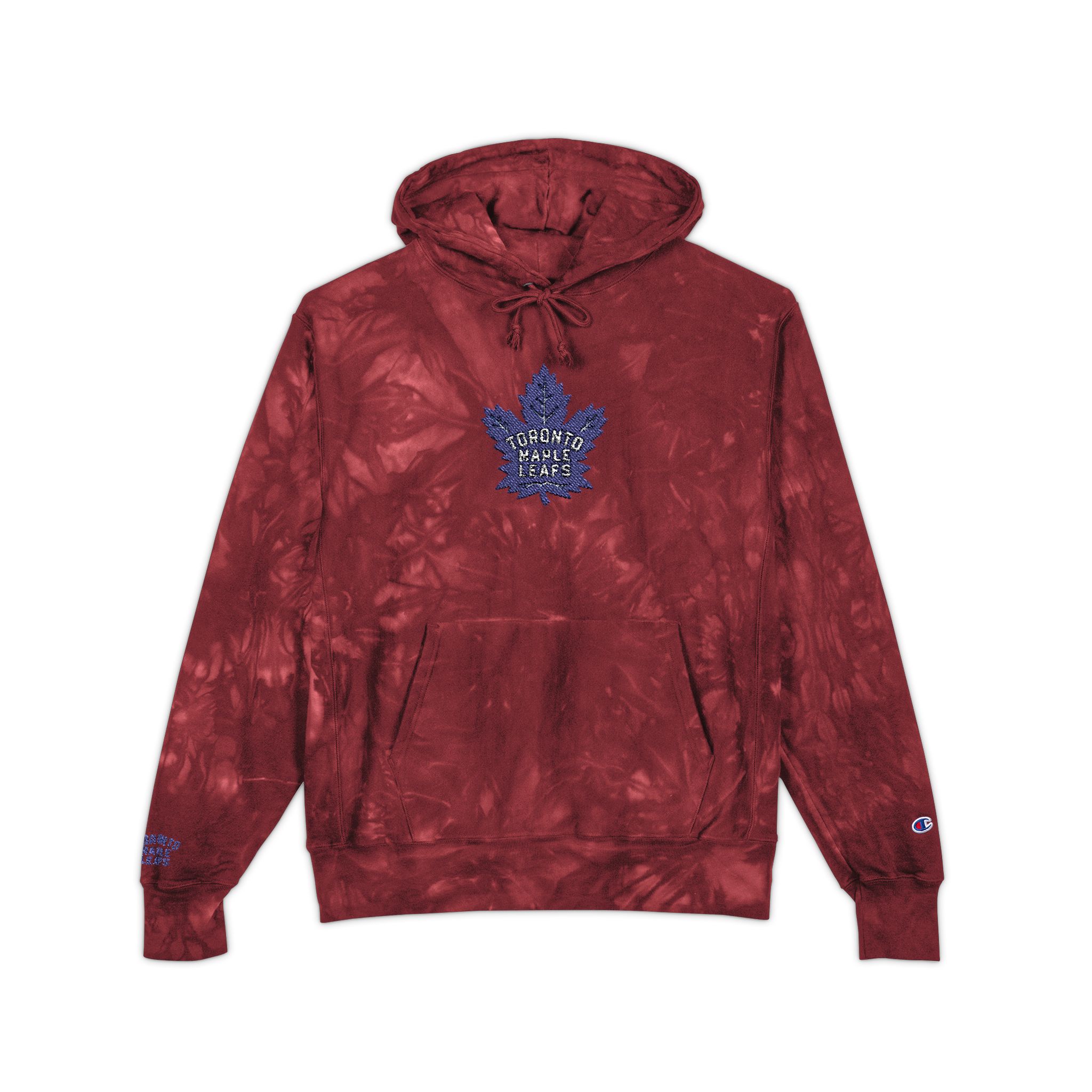 Toronto Maple Leafs Unisex Champion Tie-Dye Hoodie (Embroidery) - Image 5