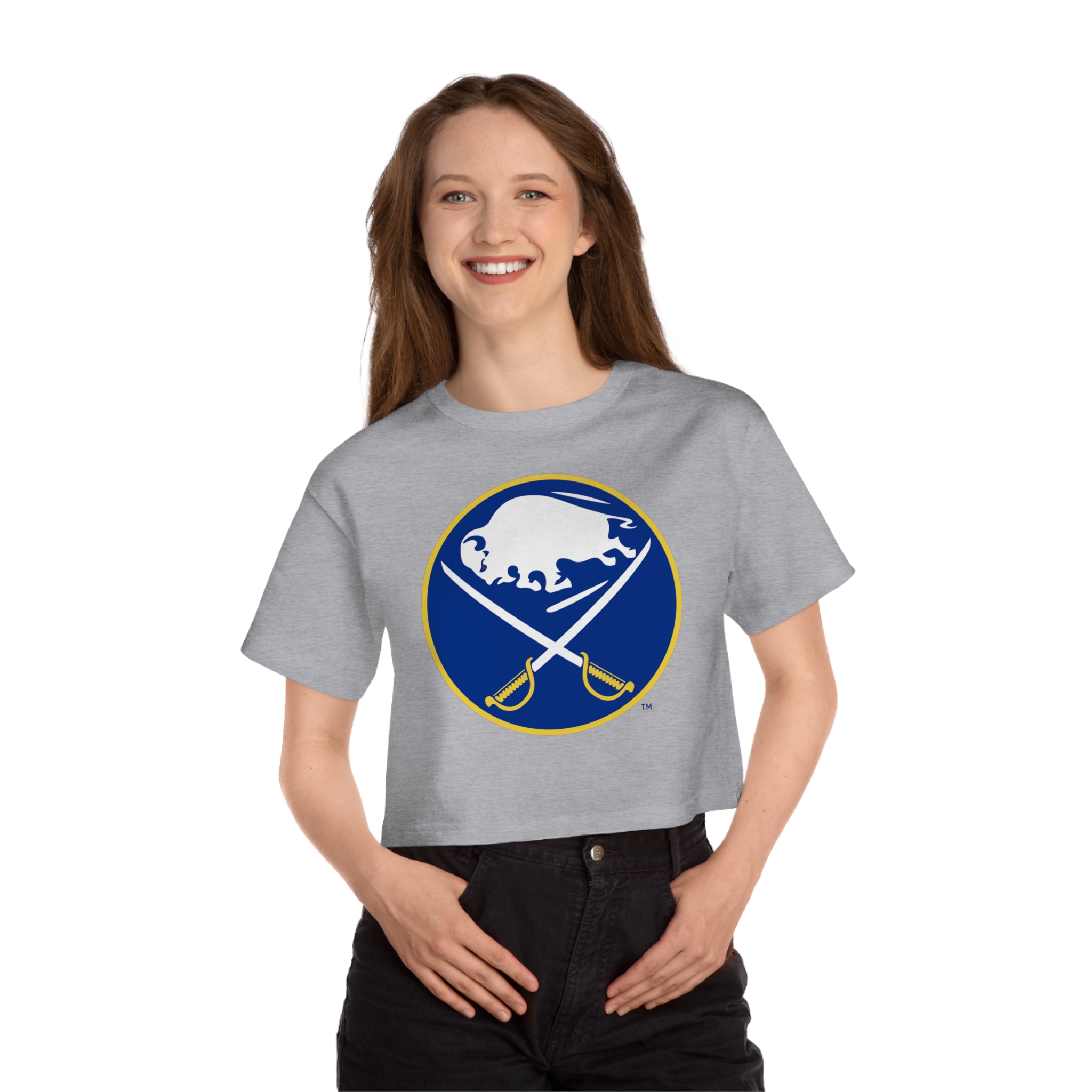 Buffalo Sabres Champion Women's Heritage Cropped T-Shirt - Image 12