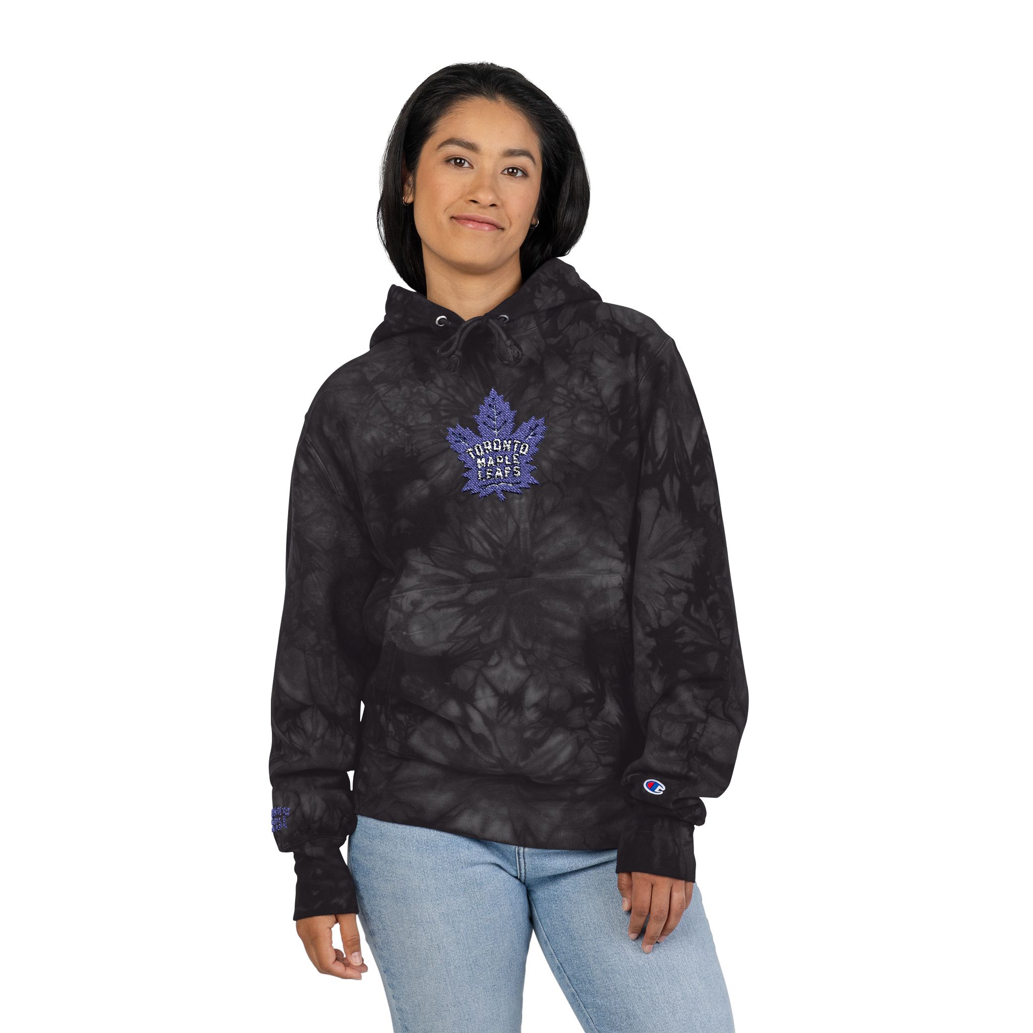 Toronto Maple Leafs Unisex Champion Tie-Dye Hoodie (Embroidery) - Image 12