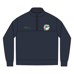 Miami Dolphins Men's Linear Texture Quarter-Zip (Embroidery)