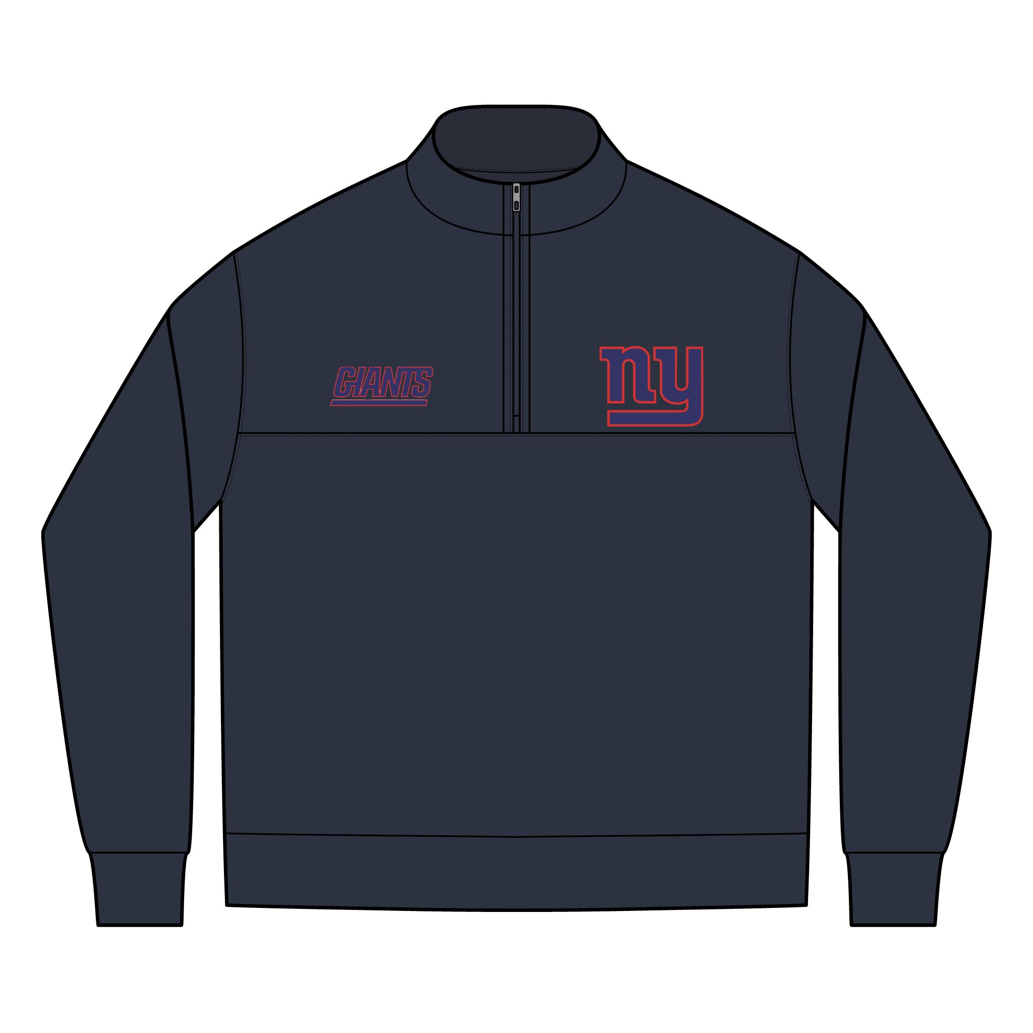 New York Giants Men's Linear Texture Quarter-Zip (Embroidery)