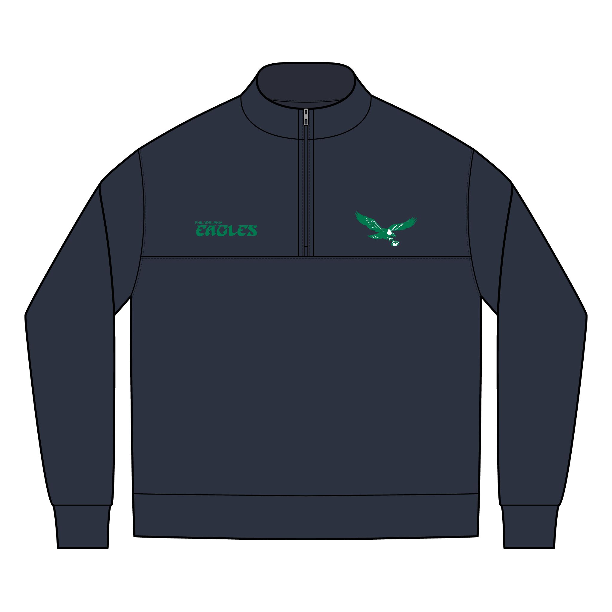 Philadelphia Eagles Men's Linear Texture Quarter-Zip (Embroidery)