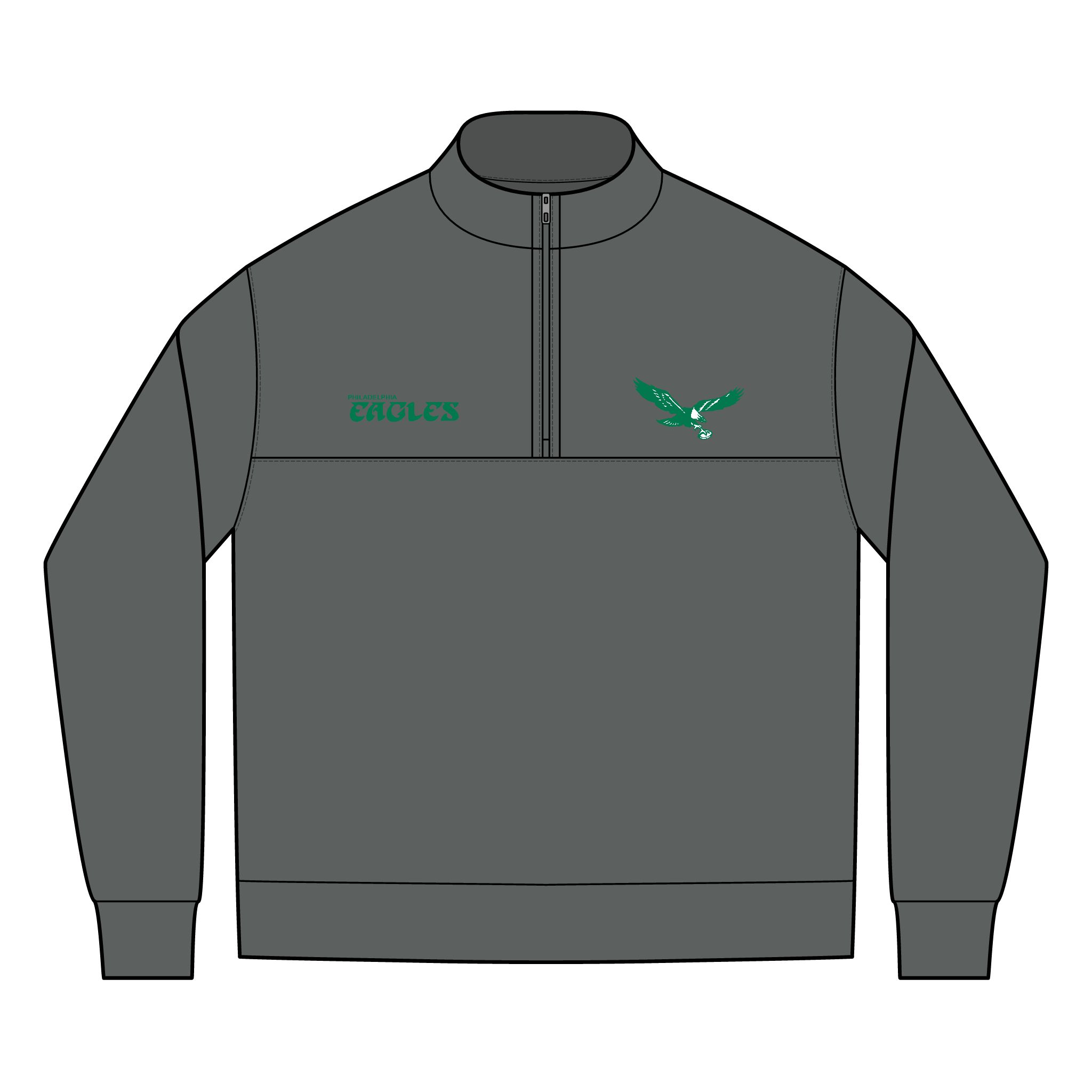 Philadelphia Eagles Men's Linear Texture Quarter-Zip (Embroidery) - Image 4