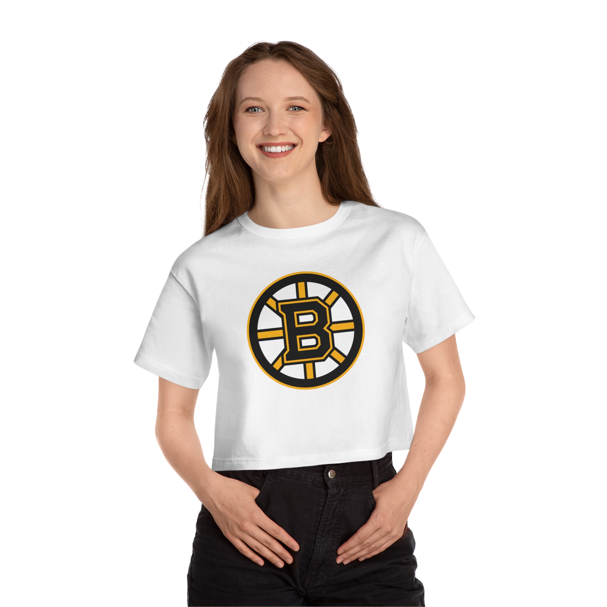 Boston Bruins Champion Women's Heritage Cropped T-Shirt - Image 9