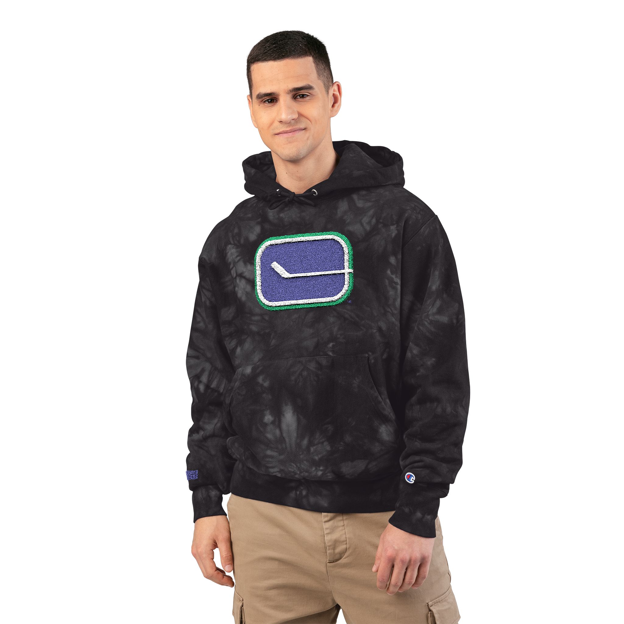 Vancouver Canucks Unisex Champion Tie-Dye Hoodie (Embroidery) - Image 7