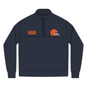 Cleveland Browns Men's Linear Texture Quarter-Zip (Embroidery)