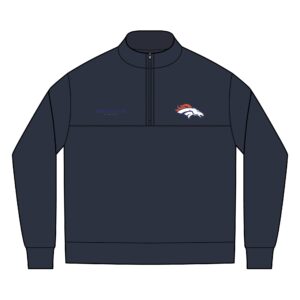 Denver Broncos Men's Linear Texture Quarter-Zip (Embroidery)