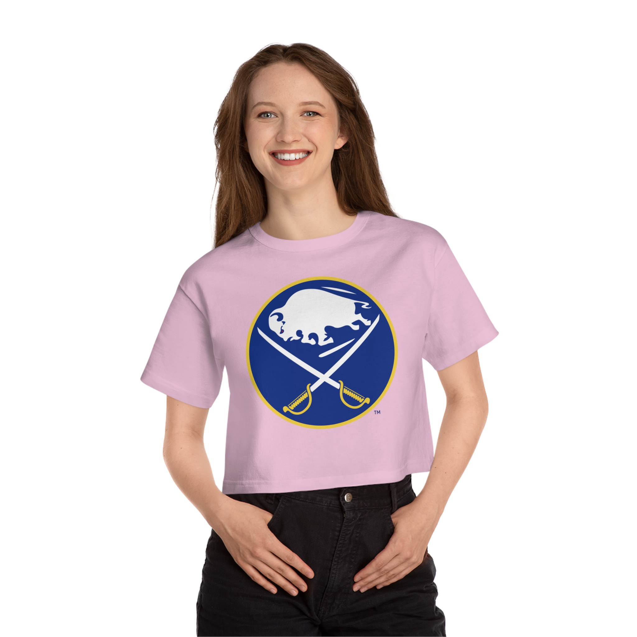 Buffalo Sabres Champion Women's Heritage Cropped T-Shirt - Image 3