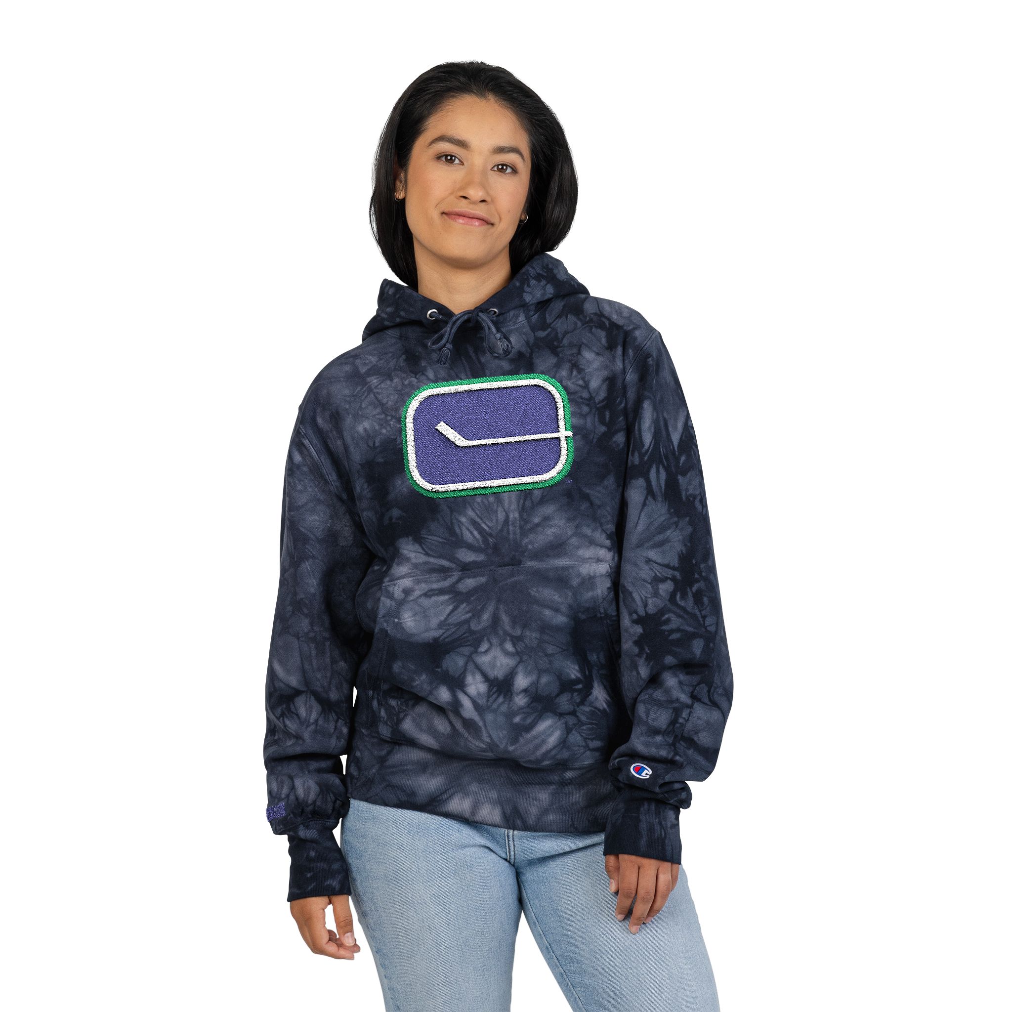 Vancouver Canucks Unisex Champion Tie-Dye Hoodie (Embroidery) - Image 4