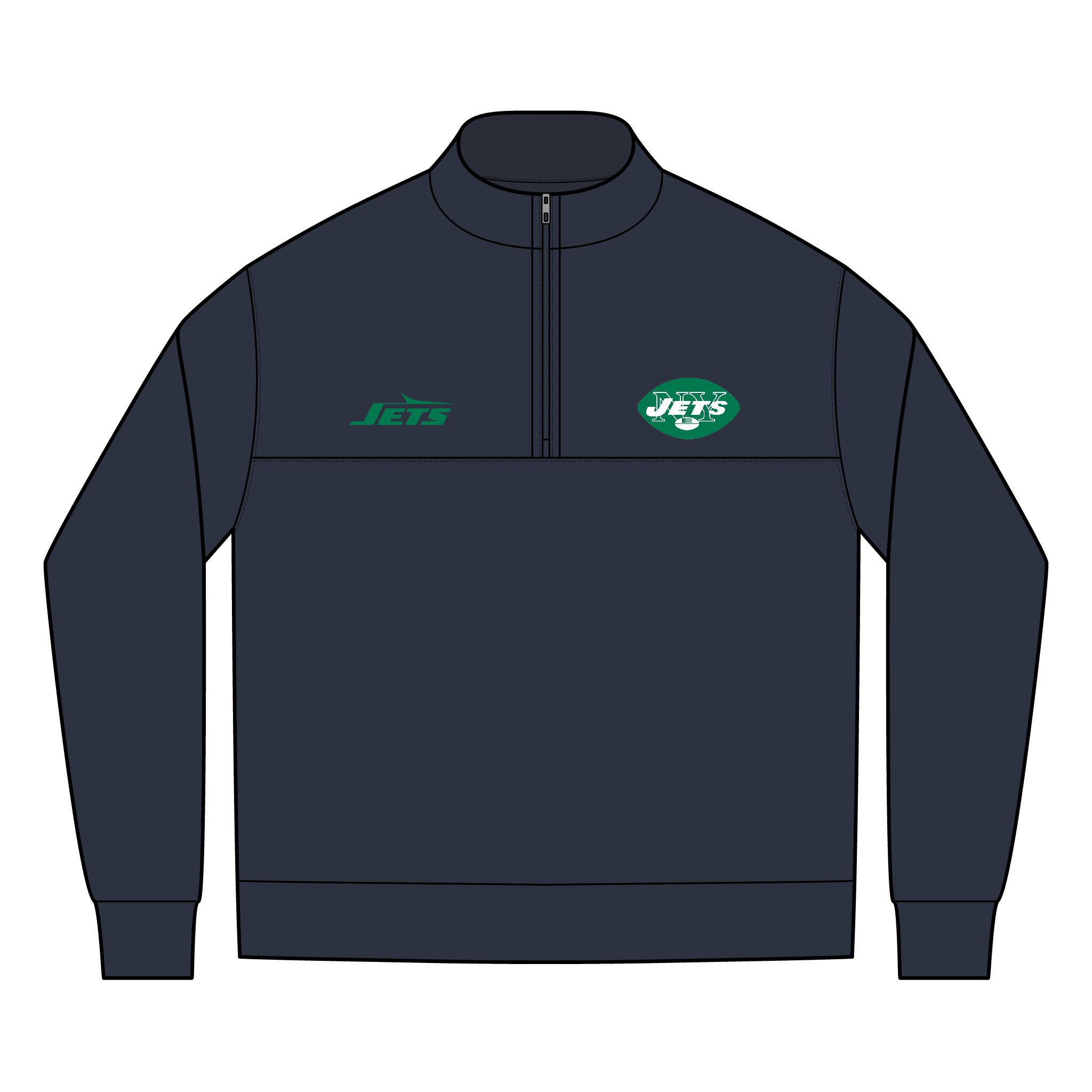 New York Jets Men's Linear Texture Quarter-Zip (Embroidery)