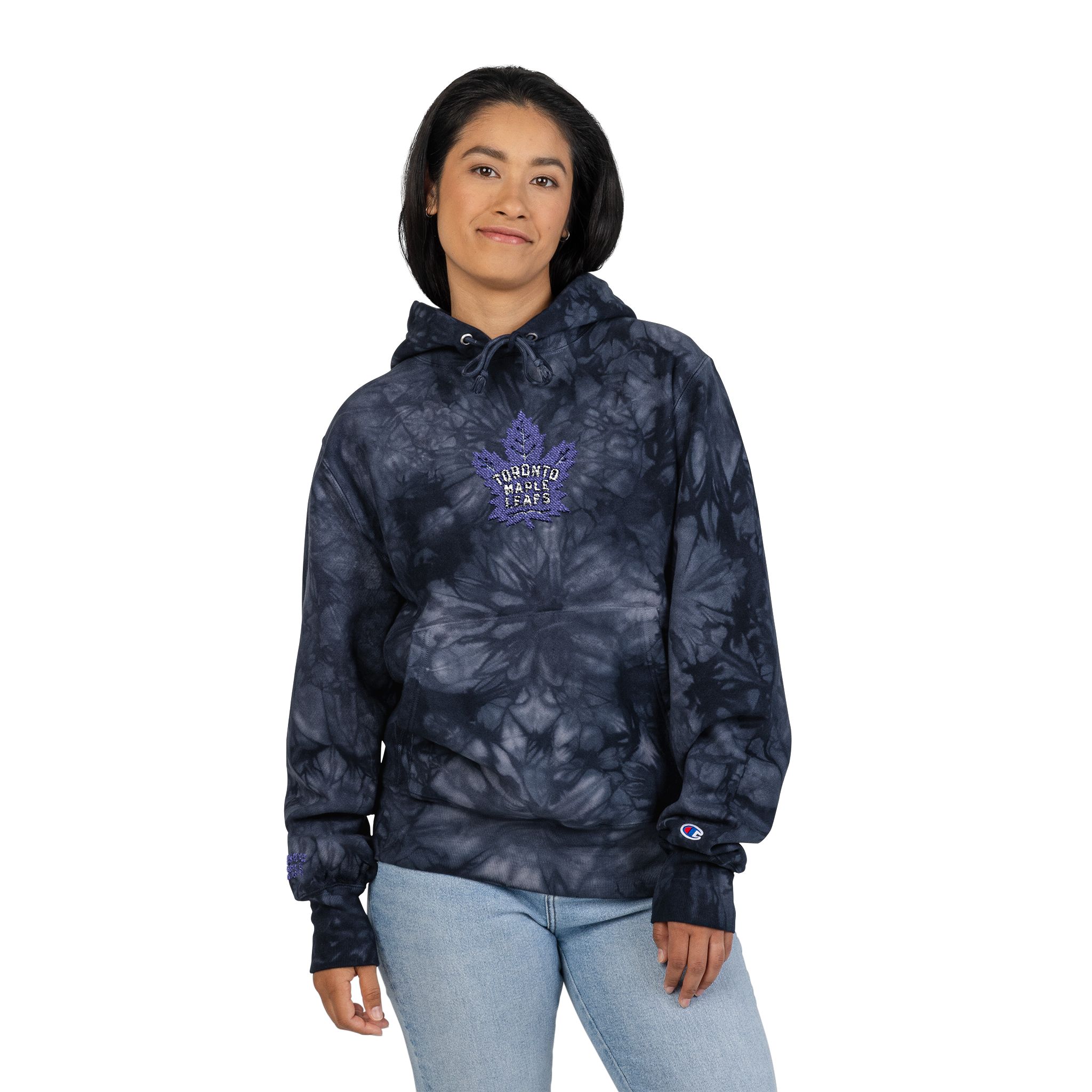 Toronto Maple Leafs Unisex Champion Tie-Dye Hoodie (Embroidery) - Image 4