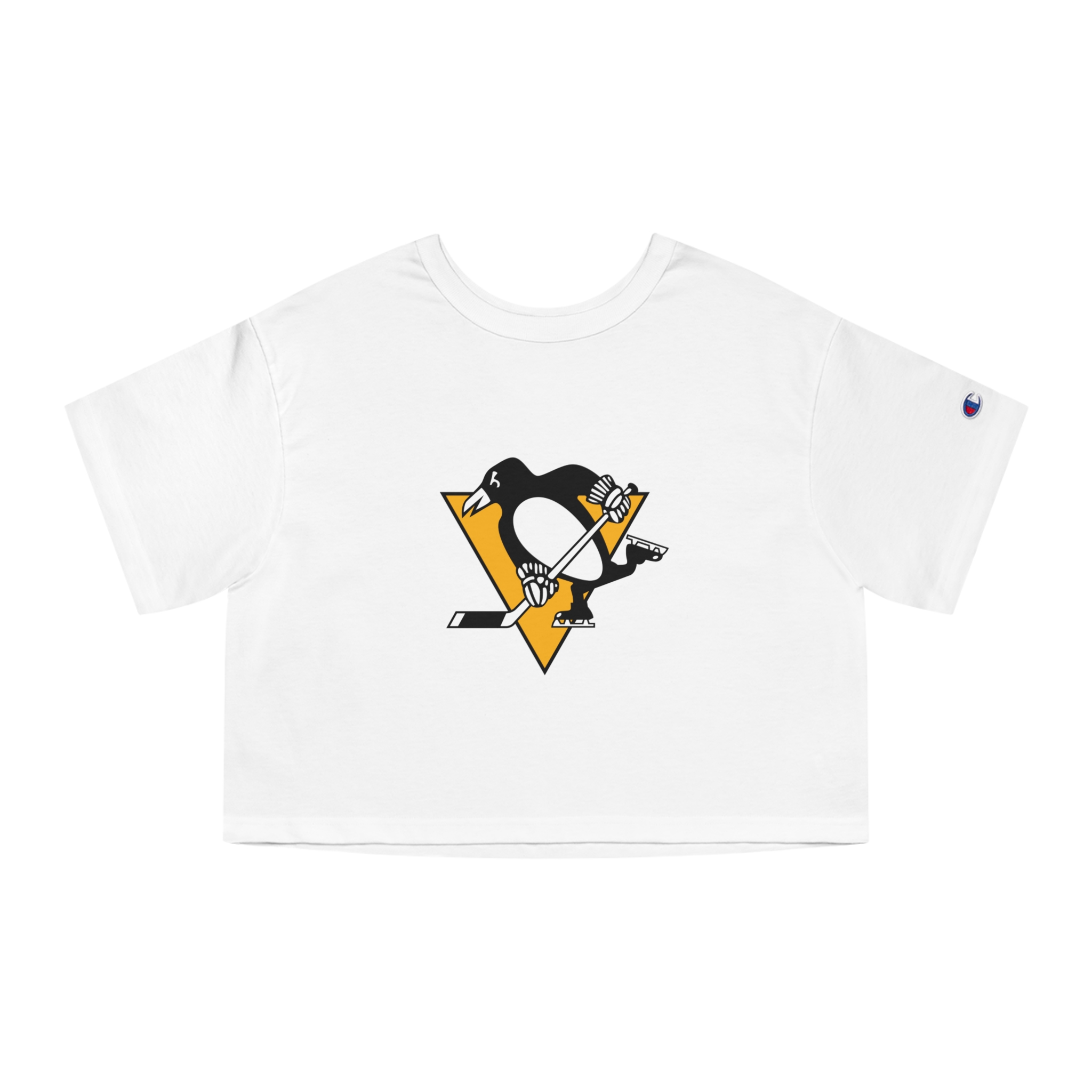 Pittsburgh Penguins Champion Women's Heritage Cropped T-Shirt - Image 4