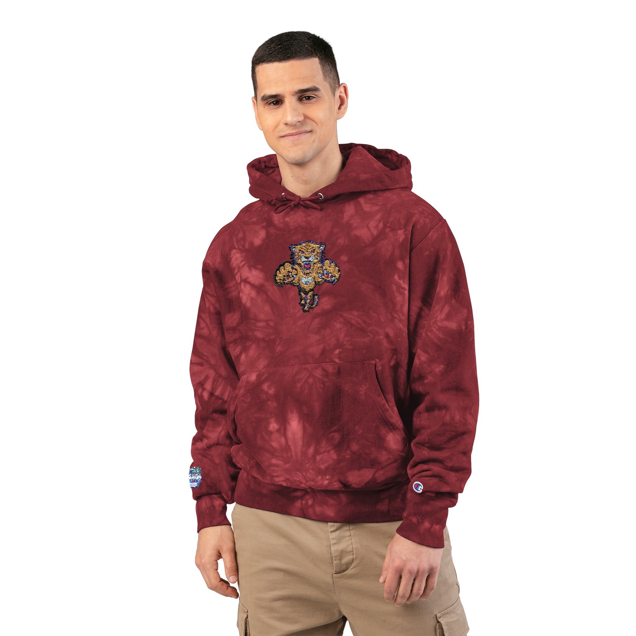 Florida Panthers 2026 NHL Winter Classic Unisex Champion Tie-Dye Hoodie (Embroidery) - Image 11