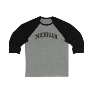 Michigan Wolverines Unisex 34 Sleeve Baseball Tee