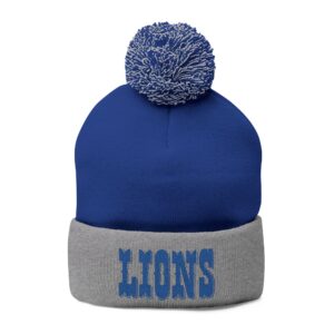 Detroit Lions Pom-Pom Knit Cap (Embroidery)