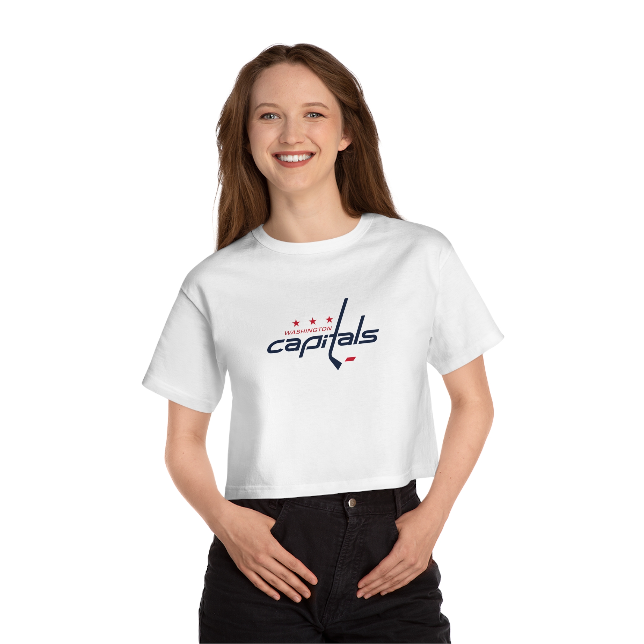Washington Capitals Champion Women's Heritage Cropped T-Shirt - Image 6