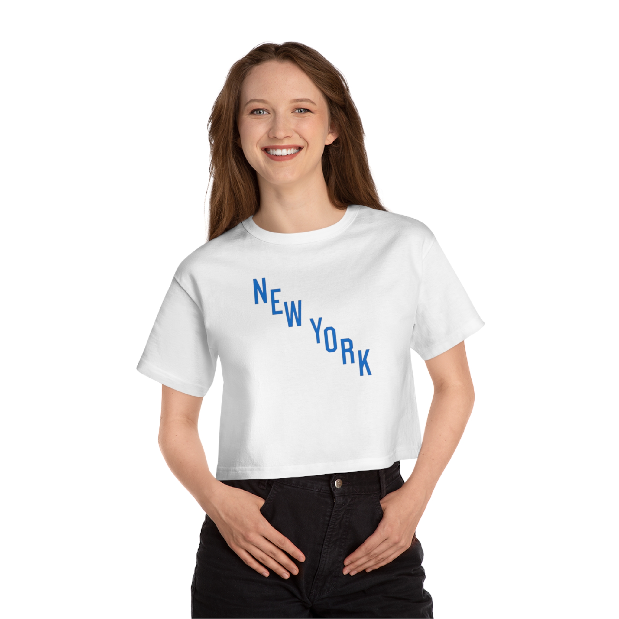 New York Rangers 2026 NHL Winter Classic Champion Women's Heritage Cropped T-Shirt - Image 9