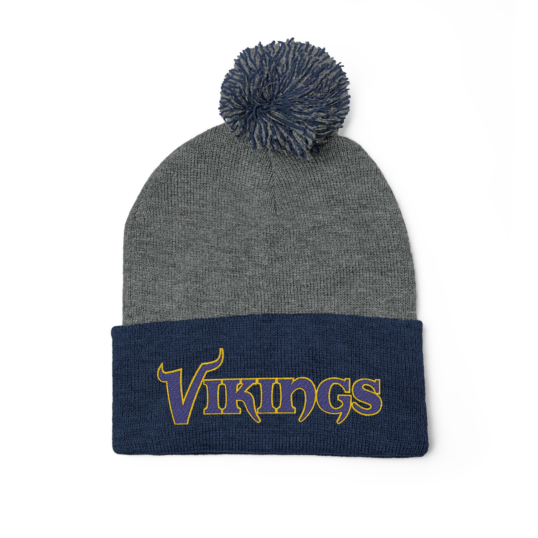 Minnesota Vikings Pom-Pom Knit Cap (Embroidery) - Image 7