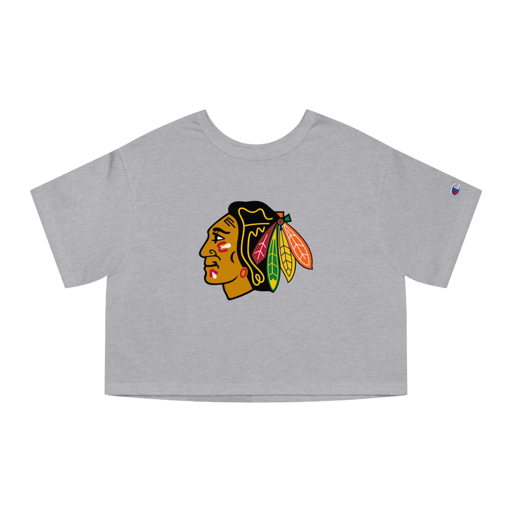 Chicago Blackhawks Champion Women's Heritage Cropped T-Shirt - Image 10