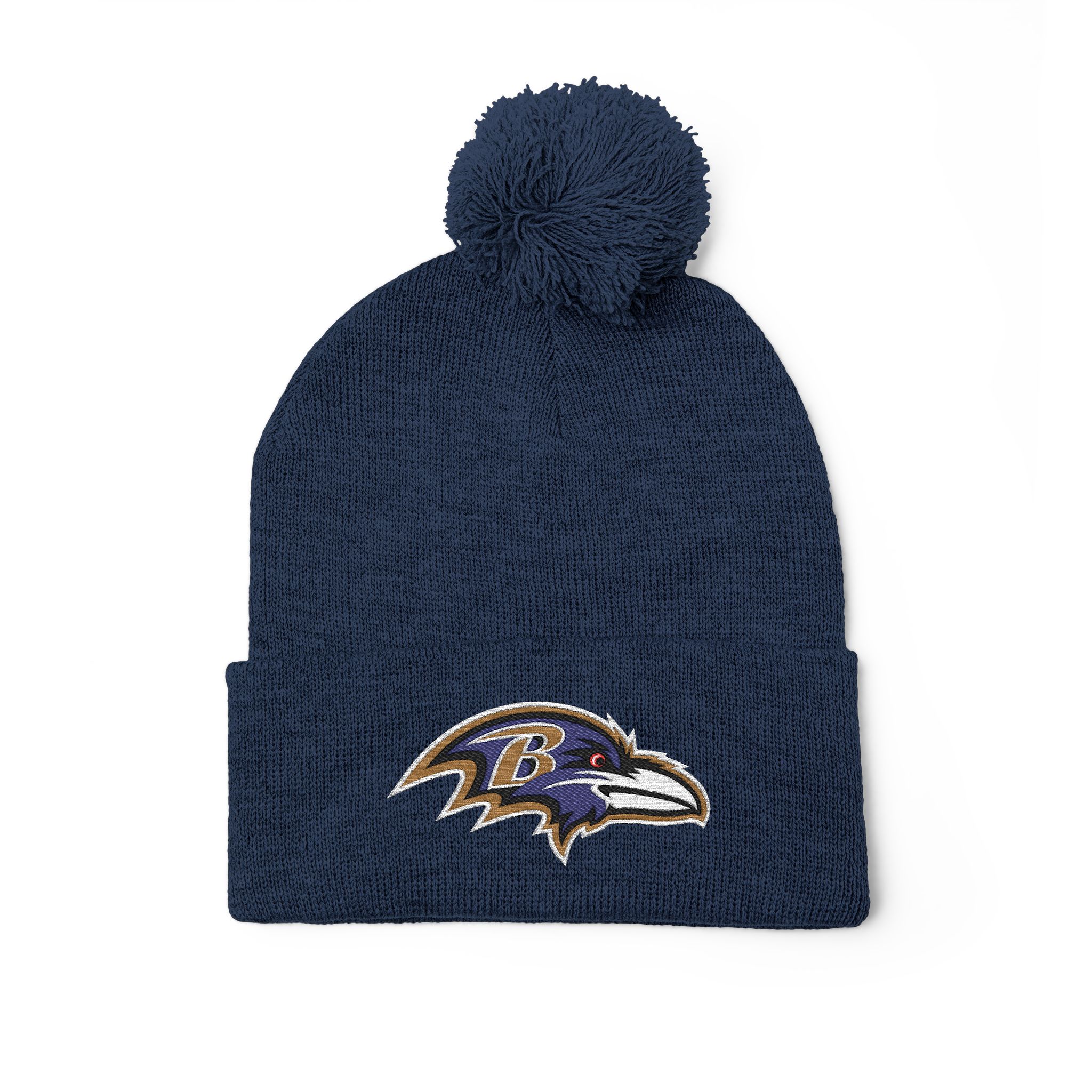 Baltimore Ravens Pom-Pom Knit Cap (Embroidery) - Image 15