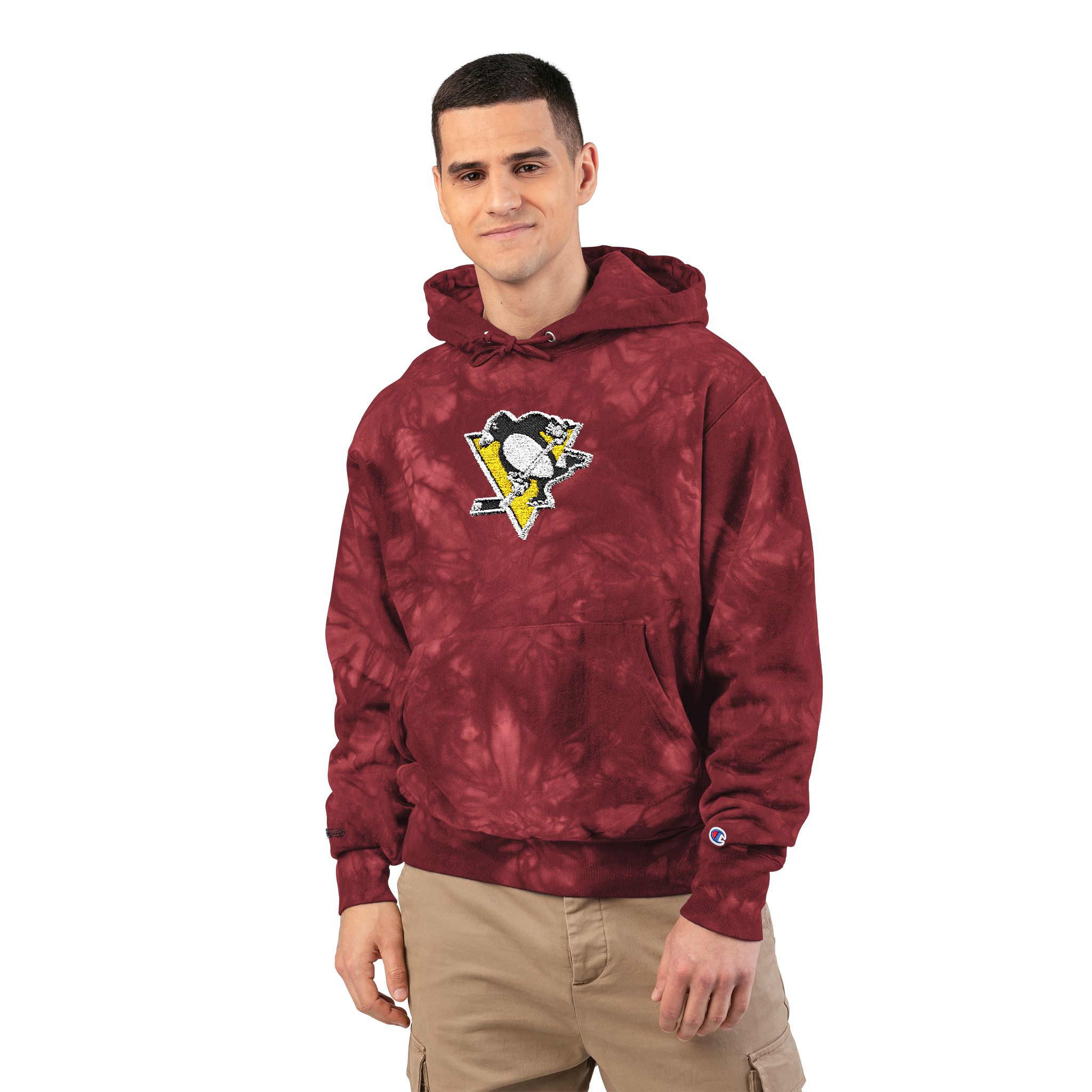 Pittsburgh Penguins Unisex Champion Tie-Dye Hoodie (Embroidery) - Image 7