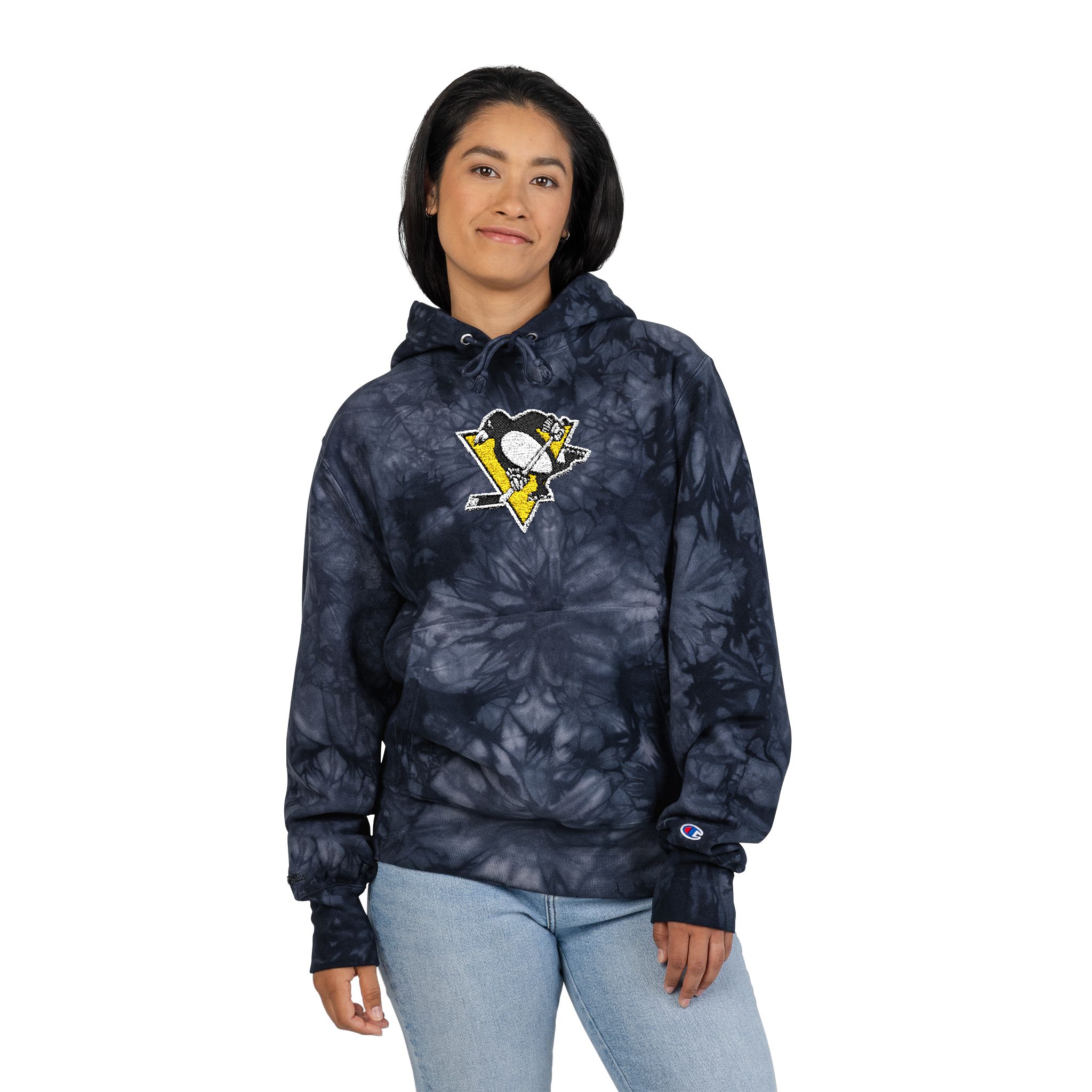 Pittsburgh Penguins Unisex Champion Tie-Dye Hoodie (Embroidery) - Image 4