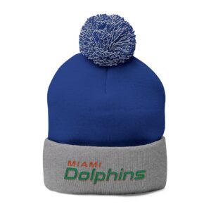 Miami Dolphins Pom-Pom Knit Cap (Embroidery)