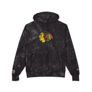 Chicago Blackhawks Unisex Champion Tie-Dye Hoodie (Embroidery)