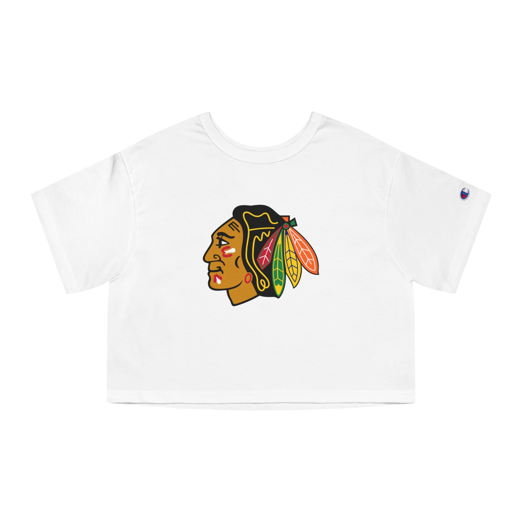 Chicago Blackhawks Champion Women's Heritage Cropped T-Shirt - Image 7