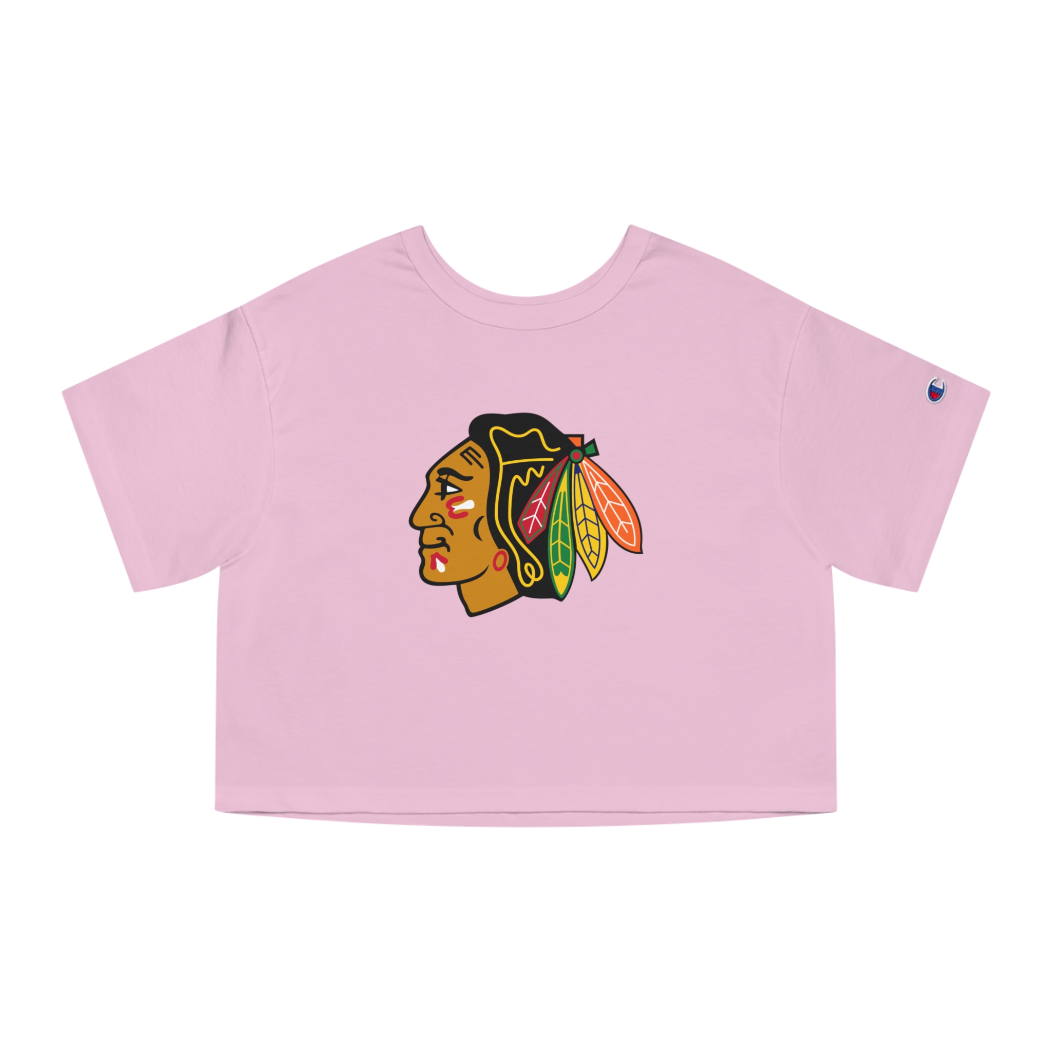Chicago Blackhawks Champion Women's Heritage Cropped T-Shirt - Image 4